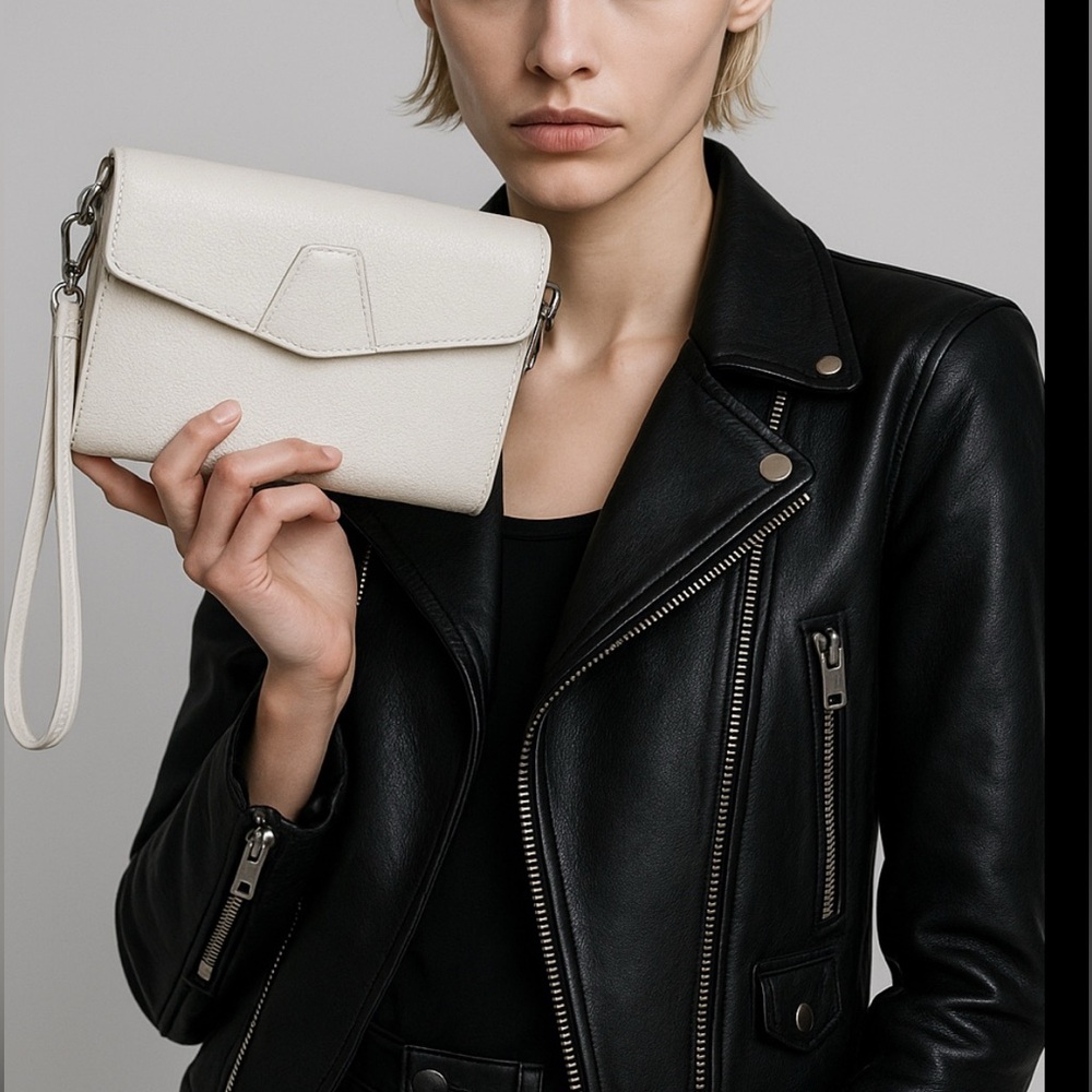 Alexander Wang Lydia Bag Clutch Chalk Grey R. $995 Excellent Preowned Condition
